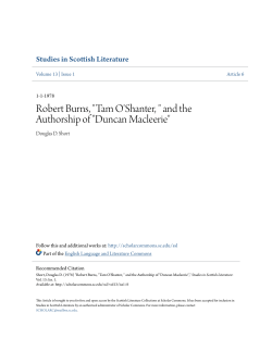 Robert Burns, "Tam O`Shanter, " and the Authorship of "Duncan
