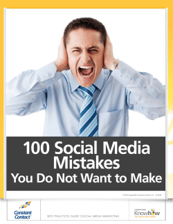 100 Social Media Mistakes You Do Not Want to Make