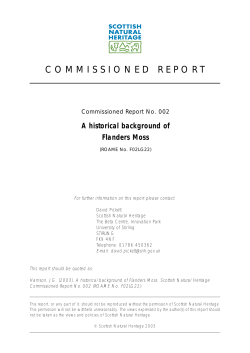 A historical background of Flanders Moss