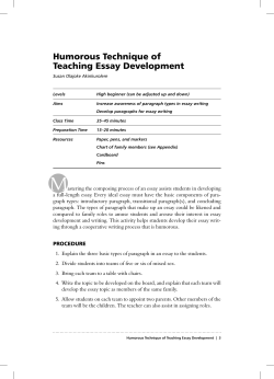 Humorous Technique of Teaching Essay Development