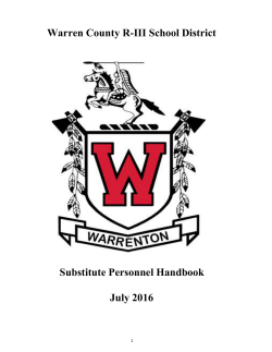 Full Substitute Handbook - Warren County R