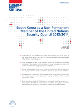 South Korea as a non-permanent member of the United Nations