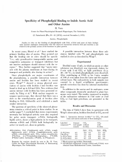 Specificity of Phospholipid Binding to Indole Acetic Acid