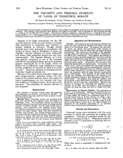 the viscosity and thermal stability of vapor of trimethyl borate