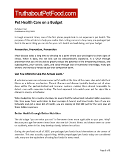 Pet Health Care on a Budget