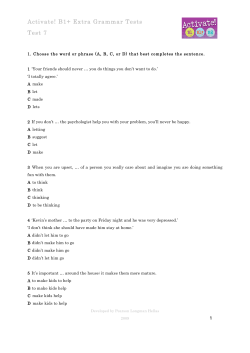 Activate! B1+ Extra Grammar Tests Test 7