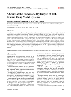 A Study of the Enzymatic Hydrolysis of Fish Frames Using Model