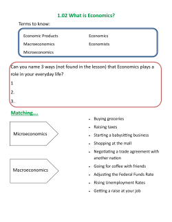 1.02 What is Economics? Matching&hellip;.