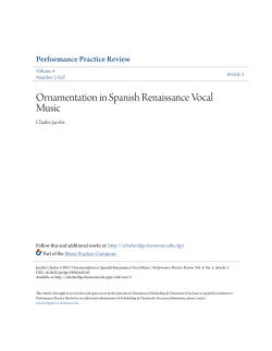 Ornamentation in Spanish Renaissance Vocal Music