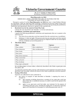 SPECIAL Victoria Government Gazette