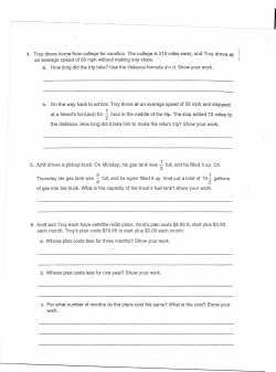 4. Troy drove home from college for vacation. The college is 210
