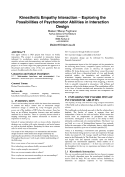 Kinesthetic Empathy Interaction