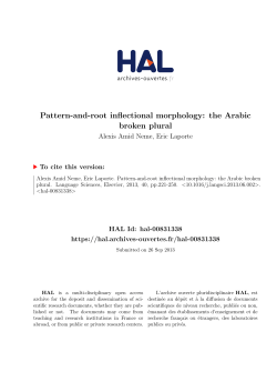 Pattern-and-root inflectional morphology: the Arabic broken