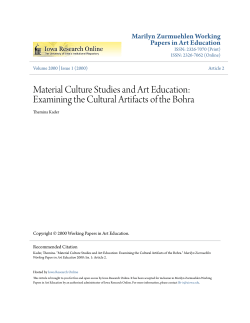 Material Culture Studies and Art Education: Examining the Cultural