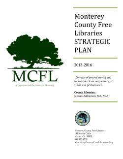 Monterey County Free Libraries STRATEGIC
