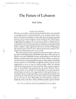 The Future of Lebanon - Carnegie Endowment for International Peace