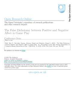 The False Dichotomy between Positive and Negative Affect in Game
