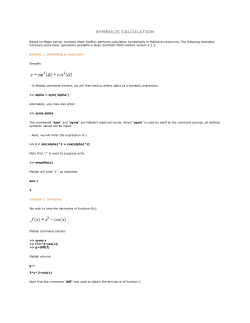 SYMBOLIC CALCULATION