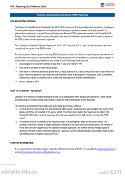 (PDR) Reporting - The University of Adelaide