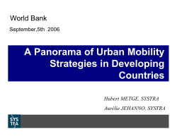 A Panorama of Urban Mobility Strategies in Developing Countries