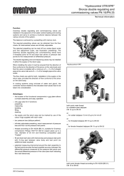 "Hydrocontrol VTR/VPR" Bronze double regulating and