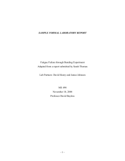 - 1 - SAMPLE FORMAL LABORATORY REPORT Fatigue Failure