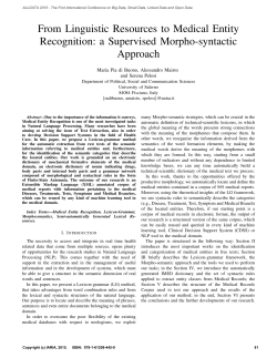 From Linguistic Resources to Medical Entity Recognition