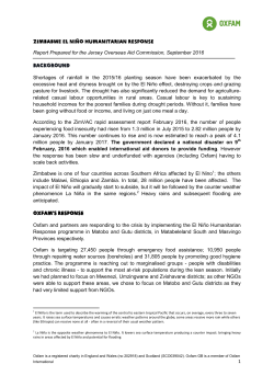 Oxfam - El Nino Drought Emergency Zimbabwe
