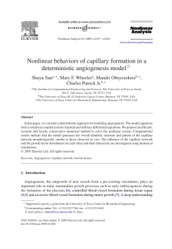 Nonlinear behaviors of capillary formation in a deterministic