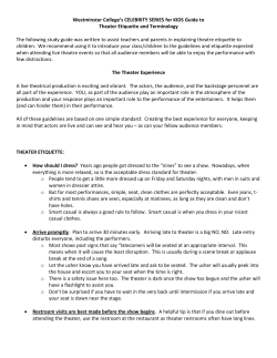 Theatre Etiquette - Westminster College
