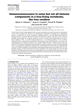 Immunosenescence in some but not all immune components in a