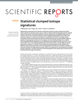 Statistical clumped isotope signatures