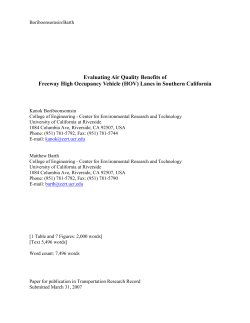 (HOV) Lanes in Southern California - CE-CERT