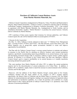 Purchase of California Cement Business Assets from Martin Marietta