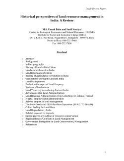 Historical perspectives of land resource management in India: A