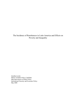 The Incidence of Remittances in Latin America and Effects on