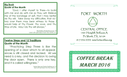2016.MAR.CoffeeBreak - AA Fort Worth Central Office