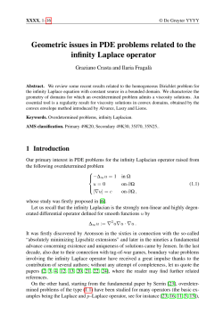 Geometric issues in PDE problems related to the infinity Laplace