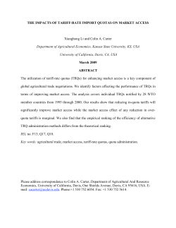 The Impacts Of Tariff-Rate Import Quotas On Market
