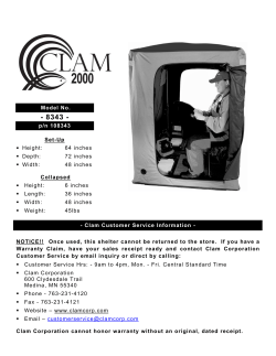 Model No. p/n 108343 Set-Up Height: 64 inches Depth: 72 inches