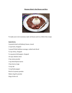 Momma Babet`s Red Beans and Rice To make your own Louisiana