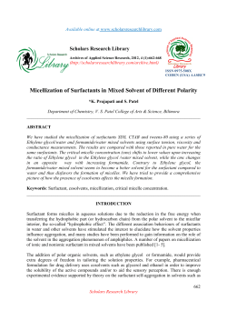 Micellization of Surfactants in Mixed Solvent of Different Polarity