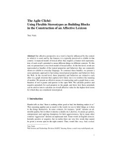 The Agile Clich&eacute;: Using Flexible Stereotypes as Building Blocks in
