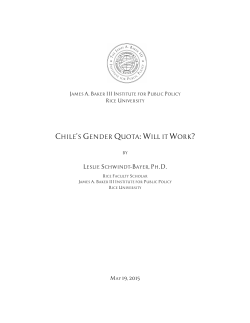 chile`s gender quota: will it work? - Leslie Schwindt-Bayer