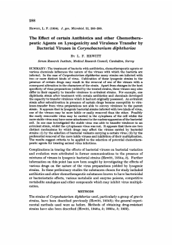 The Effect of certain Antibiotics and other Chemothera
