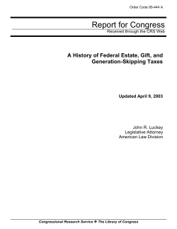 A History of Federal Estate, Gift, and Generation