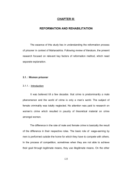 CHAPTER III REFORMATION AND REHABILITATION