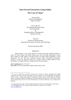 State-Owned Enterprises Going Public: The