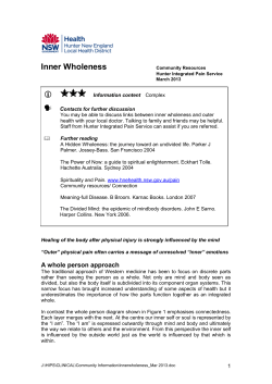 Inner Wholeness - Hunter New England Health