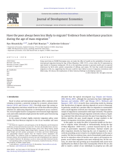 Have the poor always been less likely to migrate?